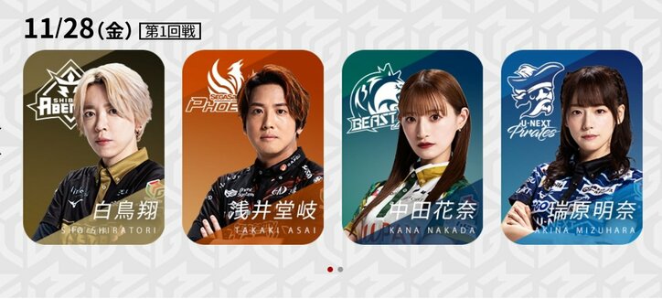 11月28日第1試合の出場選手