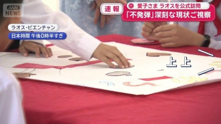 「福笑い」を使って、日本語の指導を受ける子どもたち