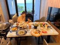 桃『2回目の結婚記念日　宿の夕飯とケーキ♡』