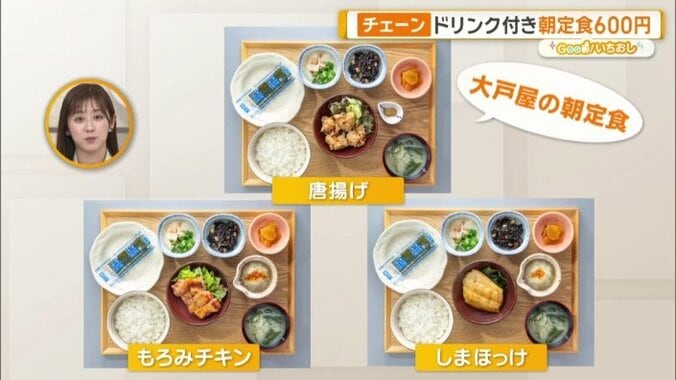 朝食は全部で3種類