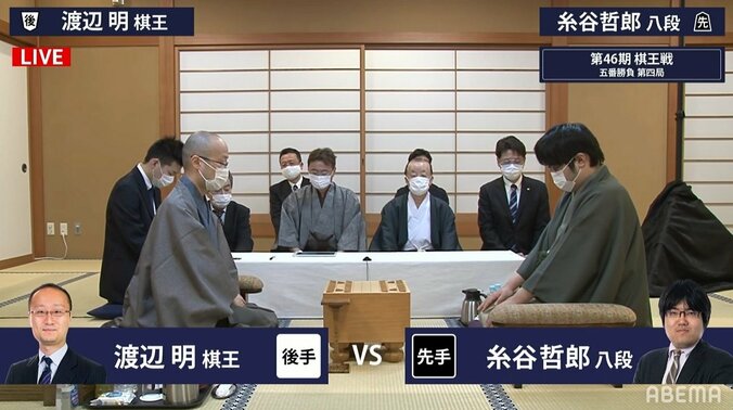 渡辺明棋王、9連覇か 糸谷哲郎八段が踏ん張るか 第4局開始／将棋・棋王戦五番勝負 1枚目