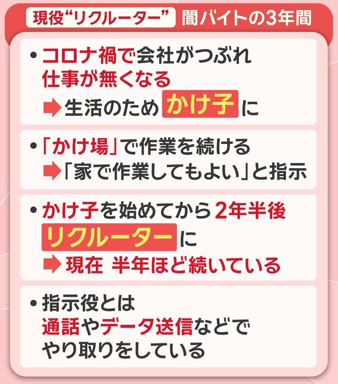 現役“リクルーター”闇バイトの3年間