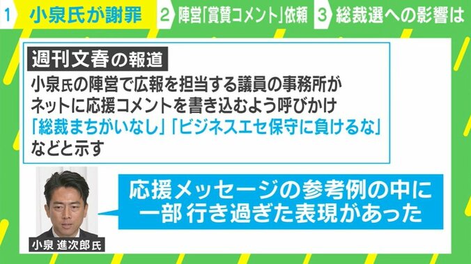 「総裁まちがいなし」などの“応援コメント”