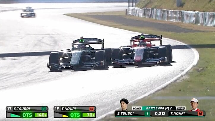 【写真・画像】“日本一速い男”のブロックが「うますぎる」 王座をアシストした“決死のバトル”に「これはアニマル野尻」「アウトラップ速すぎ」両者へ称賛 1枚目