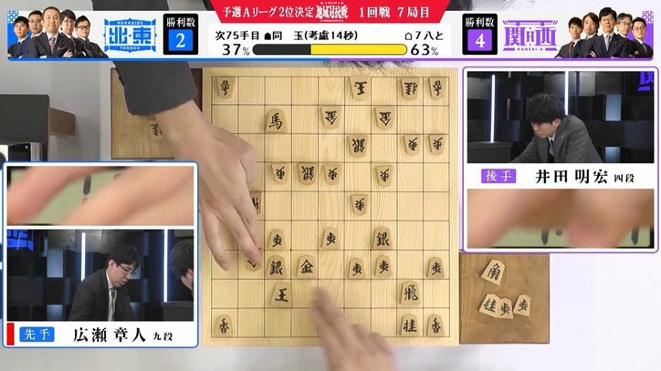 監督も「すごい見切り。ひえー！」と感嘆 タイトル経験持つ一流棋士が見せた受けの妙手に周囲はヒヤヒヤもの／将棋・ABEMA地域対抗戦