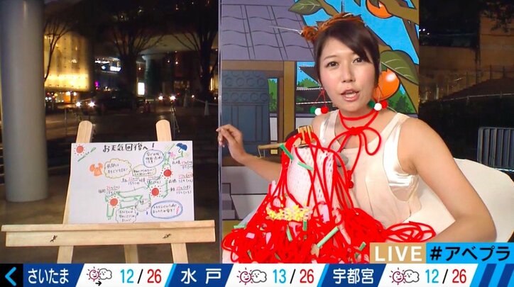 【美人気象予報士まとめ】胸元セクシーなコスプレを披露