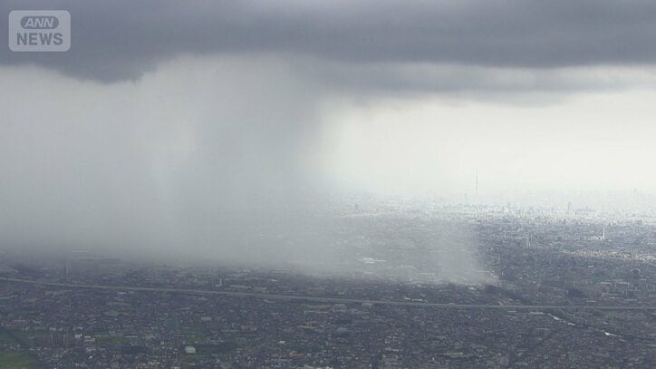ヘリで取材中に巨大な“雨柱” この時 地上では…きょうも各地でゲリラ雷雨