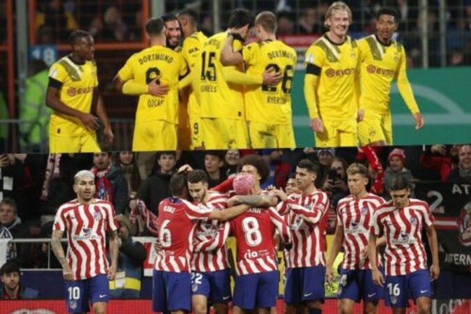 （上）ドルトムントと（下）アトレティコ・マドリード