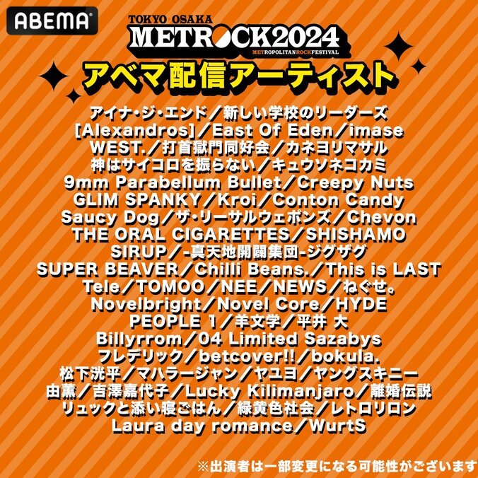 【写真・画像】メトロックの配信はある？ABEMAで無料放送＆見逃し配信も【METROCK2023】　3枚目