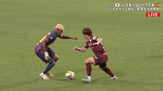 「メッシやヤマルに股抜きされたら嬉しい」乾貴士の“独特表現”が話題！バルサ新10番の“超ステップ突破”に驚愕「変態さん（笑）」「反応がサッカー小僧w」 2枚目