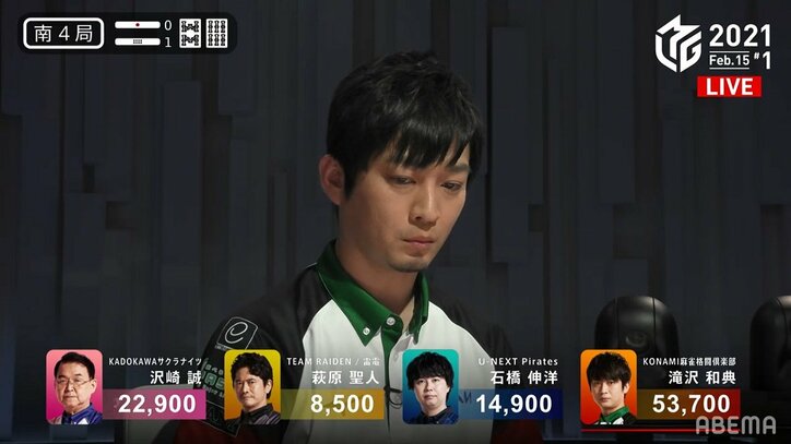 戦列復帰の挨拶は完璧なトップ 滝沢和典、華麗なる快勝にファン喝采「さすがタッキー」/麻雀・Mリーグ