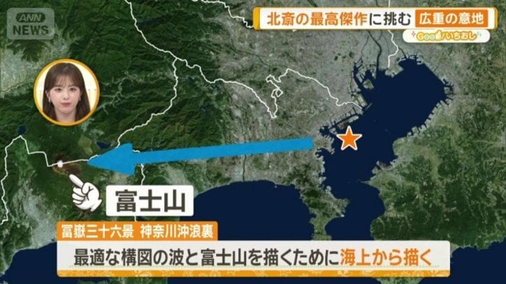 神奈川沖の海上から描いた