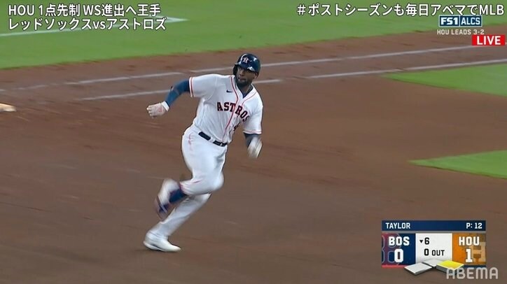 アストロズ・アルバレスの“天井直撃”特大ファールに少年驚愕　直後の激走姿には「走り方可愛い」の声