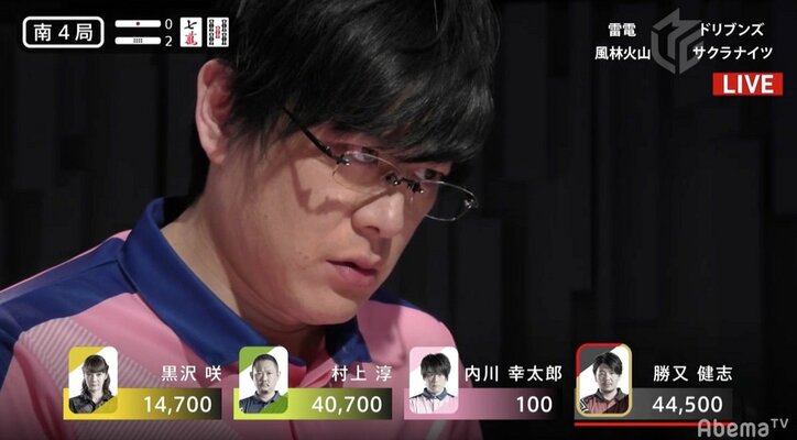 悲劇の王子・内川幸太郎　痛恨の役満放銃も打ち様にファン評価急上昇！チーム状況も適正に判断／麻雀・Mリーグ