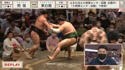 その気遣いがけがを防ぐ 東白龍、落下寸前の相手力士を救う“がっちり握手”にファンが注目