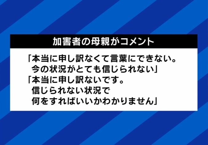 加害者の母親がコメント