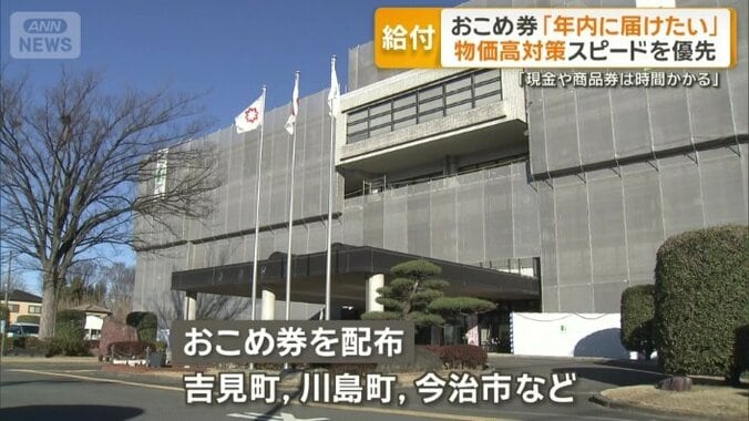 おこめ券を配布する一部の自治体