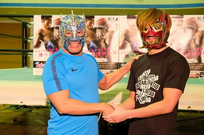 異色の合体！ウルティモ・ドラゴンに弟子入り　K-1マスクマン・左右田、大一番に向けプロレス特訓 1枚目