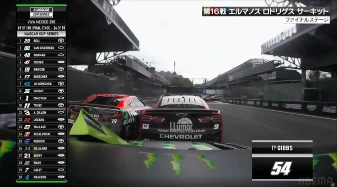 最後は9号車が19号車を押し出す