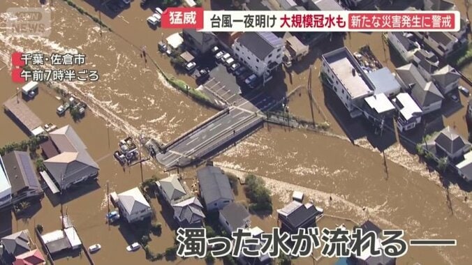 茶色く濁った川の水