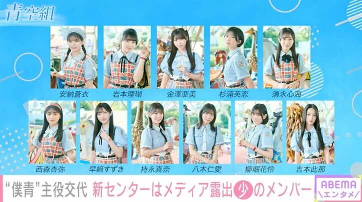 【写真・画像】「僕青」初の選抜大幅入れ替え…杉浦英恋が初センター抜擢に本音「私を望んでない方のほうが多いと思う」元センター八木仁愛は「荷が少し下りた」　2枚目