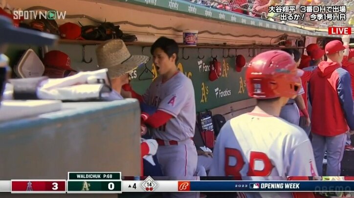 大谷翔平、女房役の一発に思わず「Oh！」オホッピーの今季初アーチは開幕3連連続先制打！「これがエンゼルスのナンバー１プロスペクト」