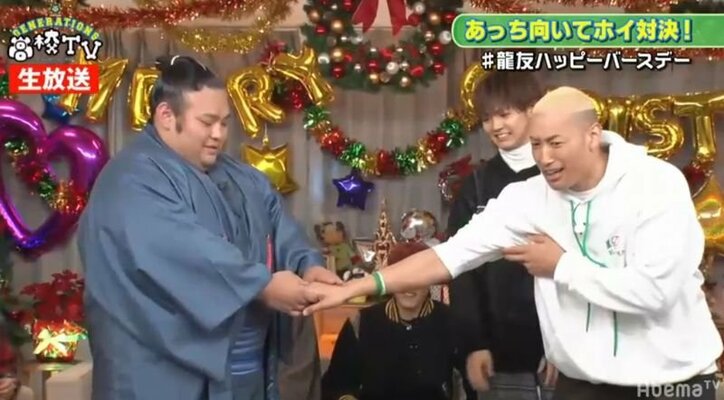 片寄涼太＆佐野玲於、貴景勝の強烈しっぺにガチビビリ！痛すぎて悶絶「石が落ちてきた」