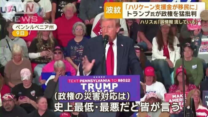 トランプ氏「救援金が移民に」