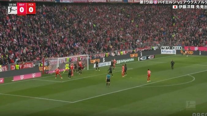 スタジアム騒然！ 伊藤洋輝、衝撃の“豪快ヘッド弾”「打点高すぎ！」驚異のジャンプ力→194センチDFの上から叩きつける「完璧だな」「上手すぎやろ」  4枚目