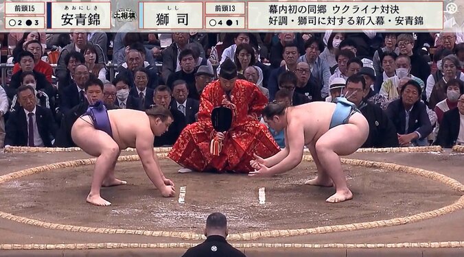 腰を上下させる獅子（写真右）