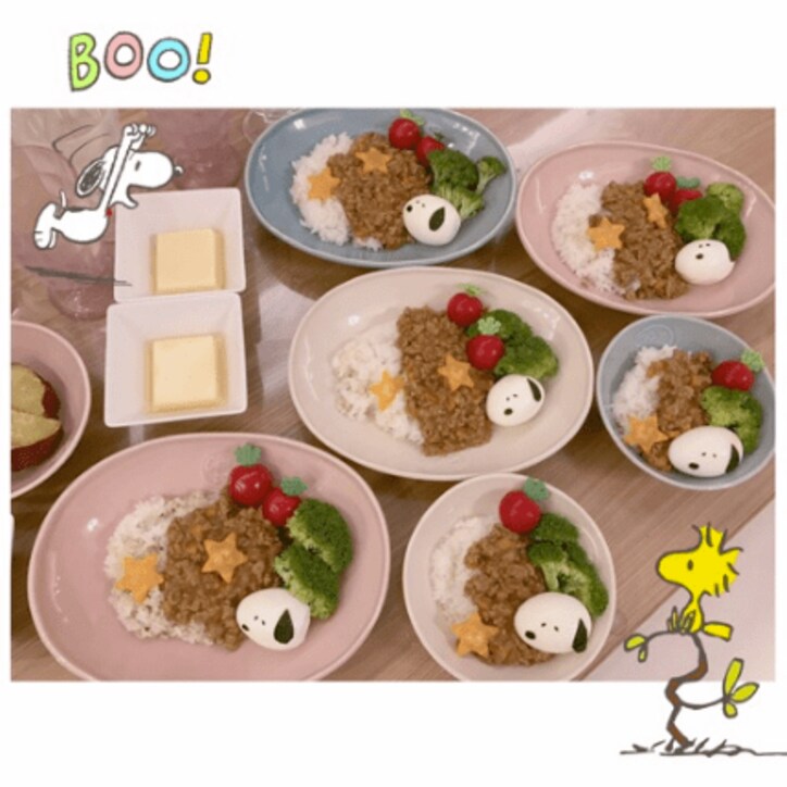 辻希美、手作りキャラ夕食に絶賛の声「こんなご飯作ってくれるお母さんが欲しい」