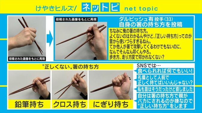 「食べられれば何でもいい」「礼儀として人前で正しく持てばいい」箸の持ち方論争がSNSで過熱 2枚目