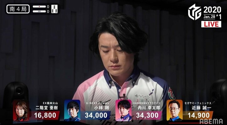 裏ドラに愛されたサクラの王子 内川幸太郎、南3局ラス目から大逆転勝利に「さすがエース!」/麻雀・Mリーグ