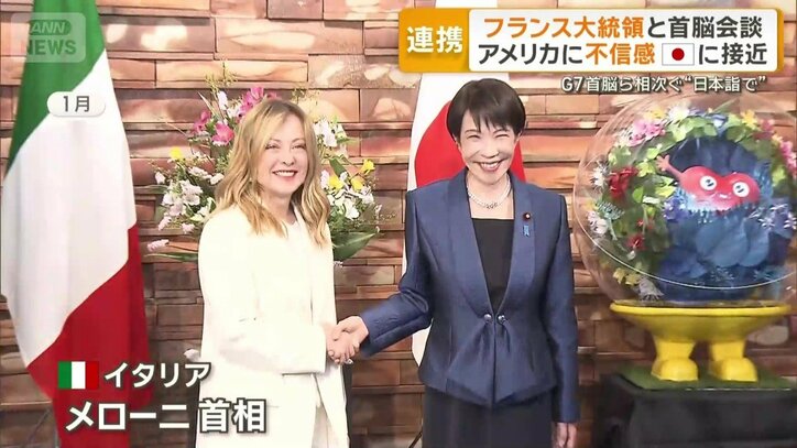 1月に日本を訪問したイタリアのメローニ首相