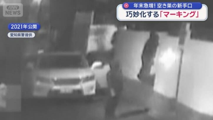 住宅の下見をする窃盗グループ