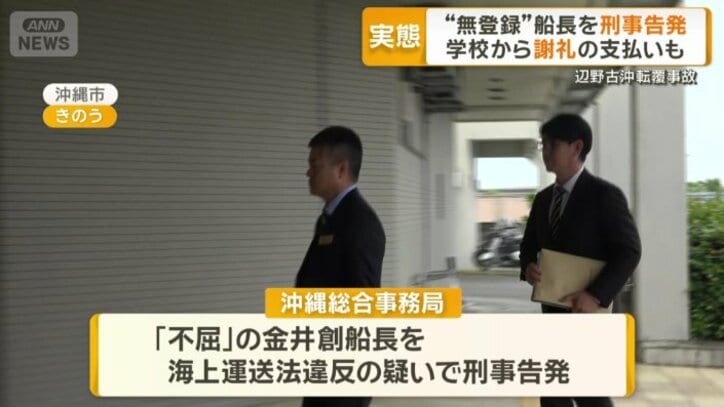 「不屈」の船長を刑事告発
