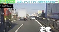 車線変更したトラックの前から現れた逆走車