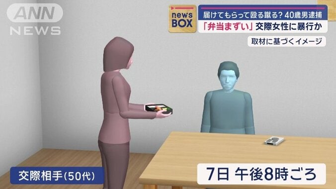 交際相手の女性が弁当を届ける