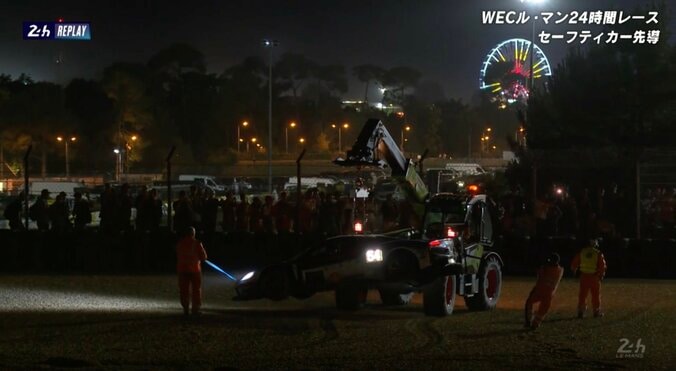【写真・画像】“深夜のル・マン”でフェラーリを襲った戦慄アクシデント…真っ暗闇でフルスロットルも「避けきれなかった」初SCで日付跨ぐ　1枚目