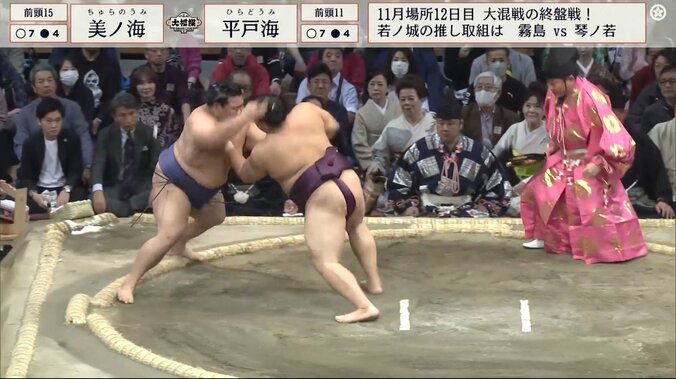 勢いよく突進する力士 指先から“何かが飛ぶ瞬間”に視聴者「白いものが飛んだよ？」「何？」 1枚目