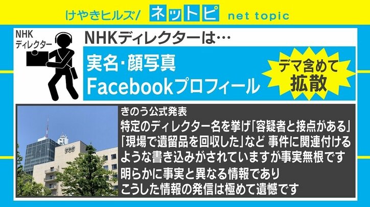 「NHKディレクターが容疑者と接点」京アニ放火殺人事件めぐりデマが拡散「身勝手な捜査は悪」