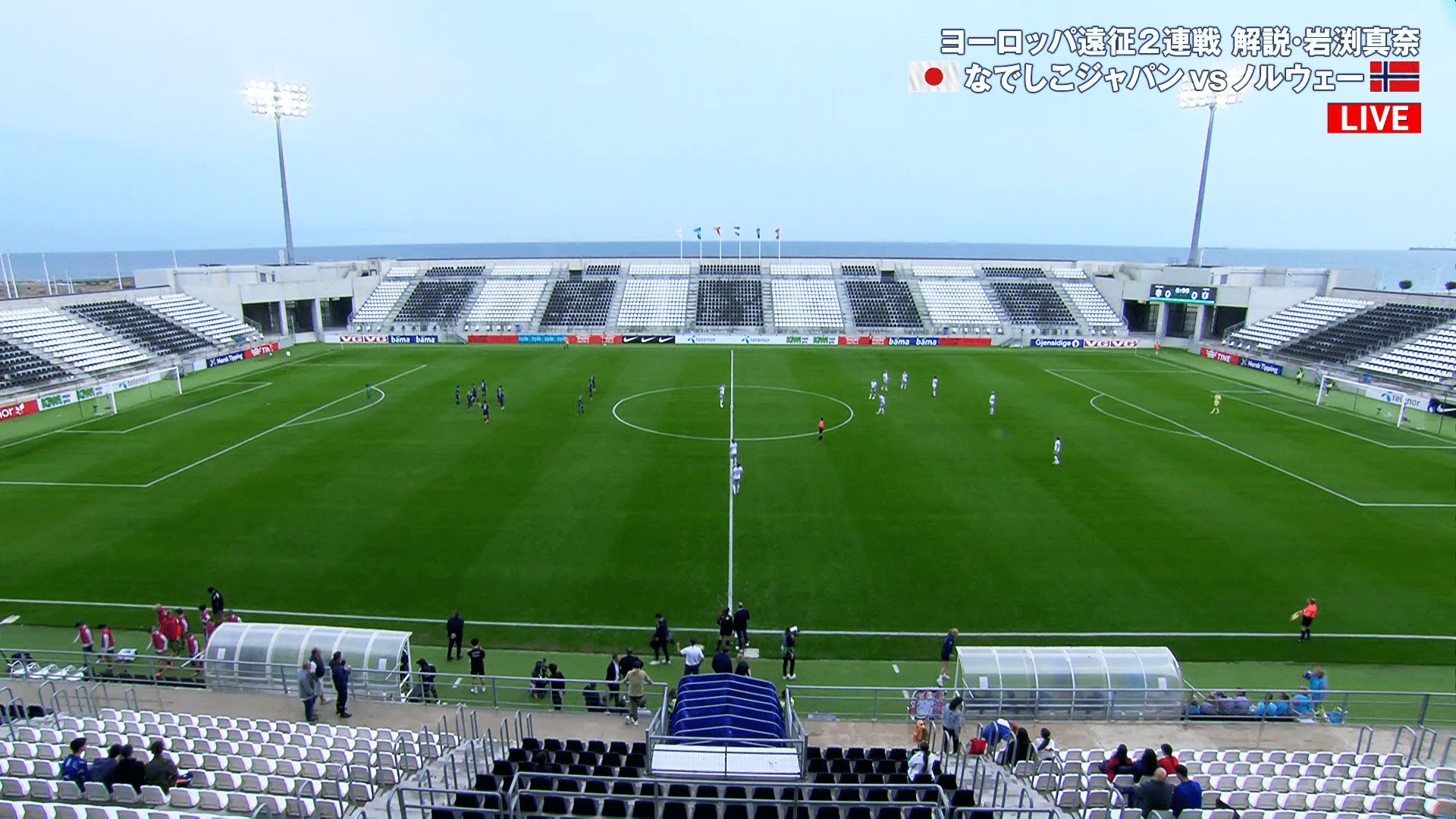 観客が少なかった日本vsノルウェーは、野太い声がよく響いていた