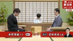 宮田敦史七段 対 本間青磁アマ　対局開始／将棋・朝日杯将棋オープン戦一次予選