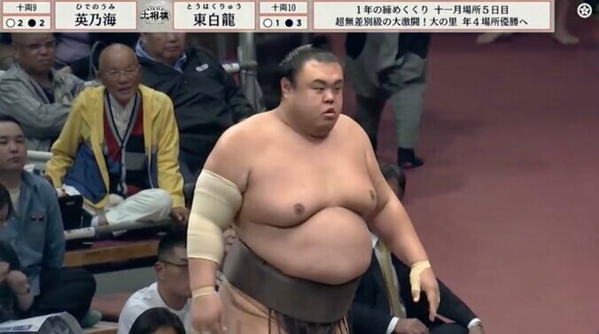 心配そうな表情の英乃海