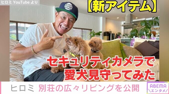 ヒロミ、別荘の広々としたリビングを公開 愛犬のためセキュリティーカメラを購入 1枚目