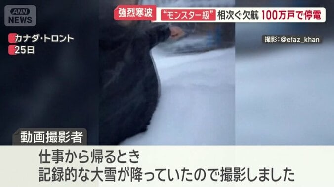 腰辺りの高さまで雪が
