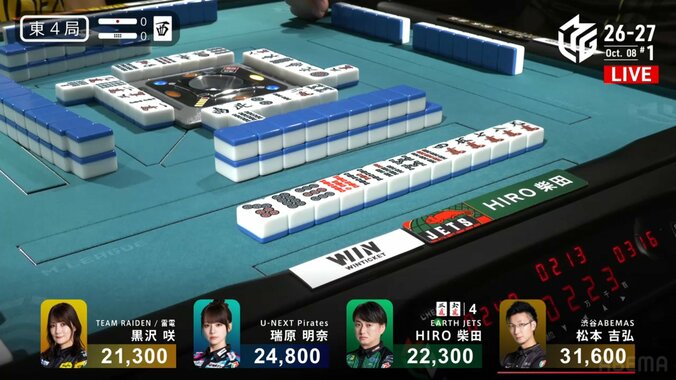 クレバーなダマテン HIRO柴田、平和・三色同順・赤の満貫ゲットの瞬間