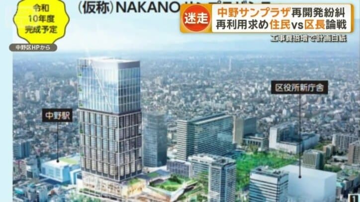 計画白紙となった中野サンプラザ再開発