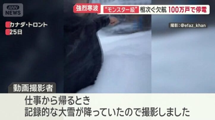 腰辺りの高さまで雪が