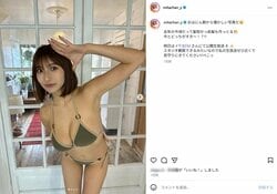 “軽トラ女子”三田悠貴「どっちがすき～!?」ショートヘア時代の胸元あらわなビキニ姿 「今も前もどっちも好き」「最高です」など絶賛の声